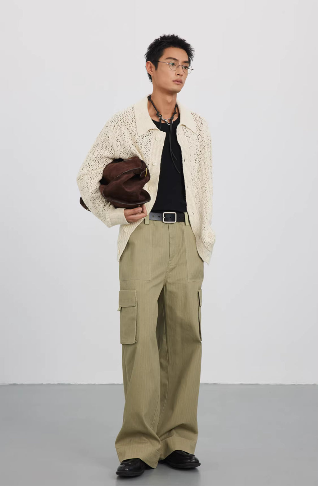 Raschel Matrix Knit Transitional Cardigan
