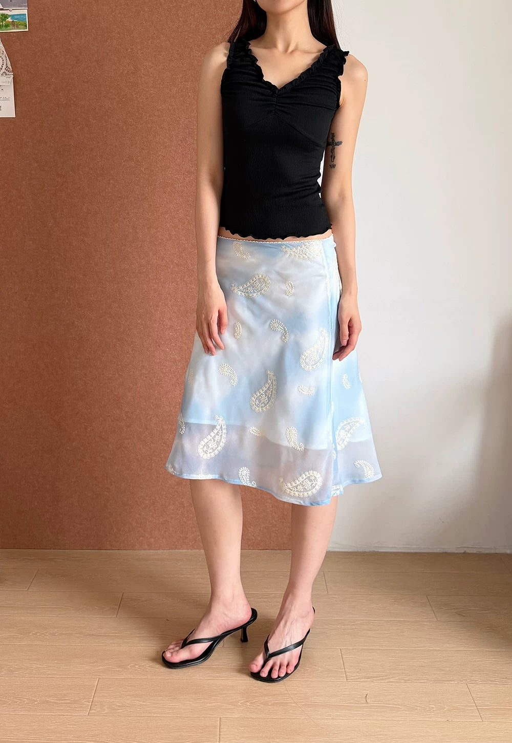 Ruched Ruffle Tank
