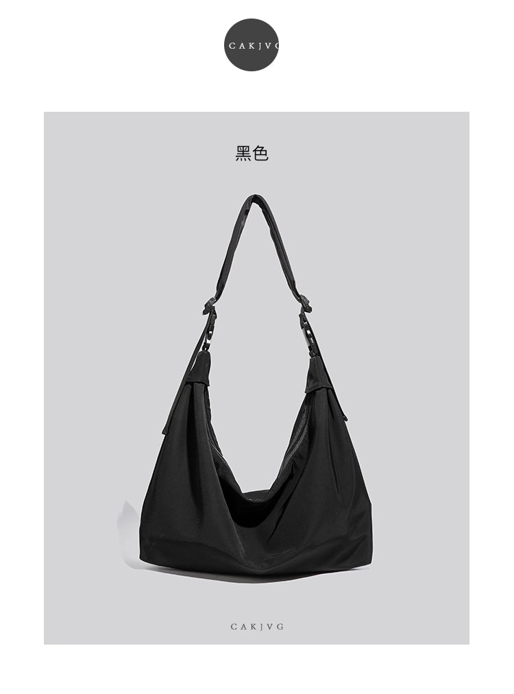 Fabric Shoulder Tote Bag in Black Ink