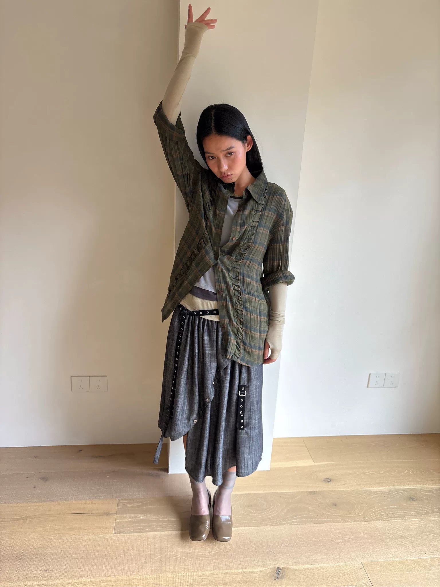 Deconstructed Harness Midi Skirt