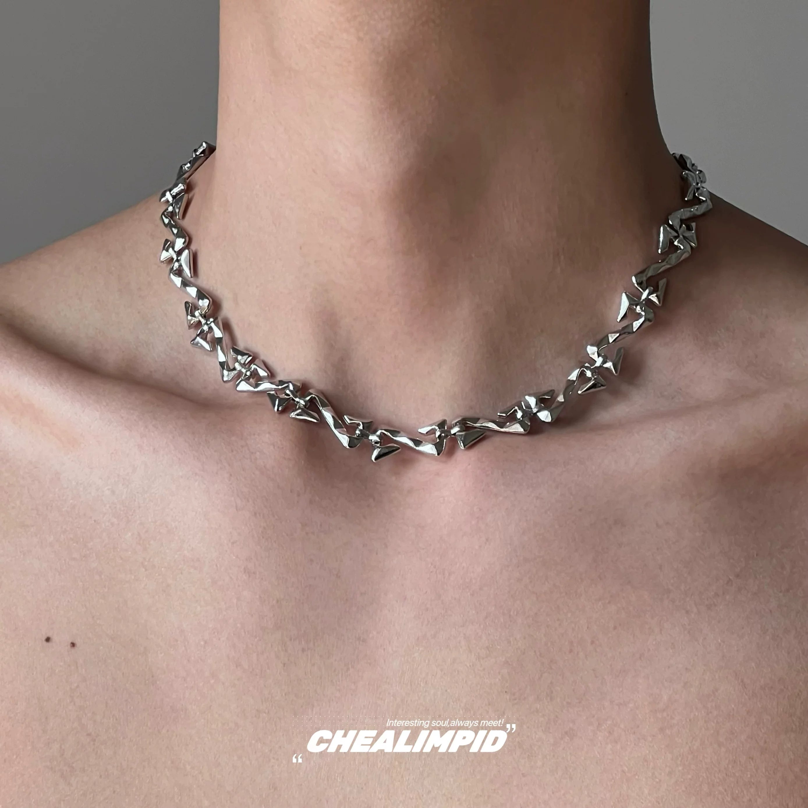 Fractured Link Chain Necklace