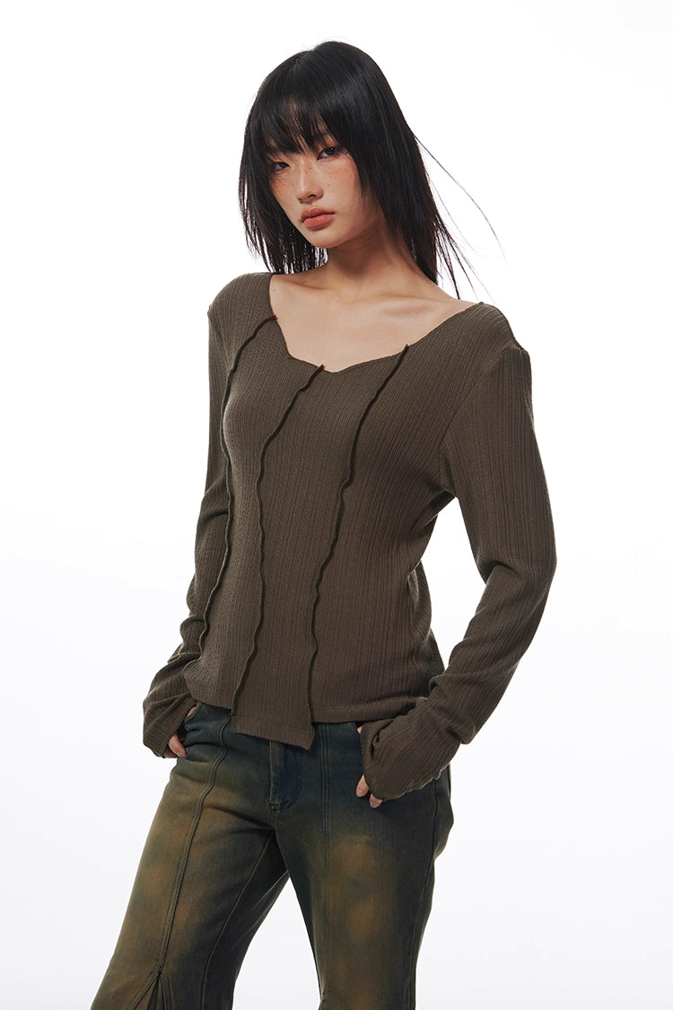 Ribbed Long Sleeve Top