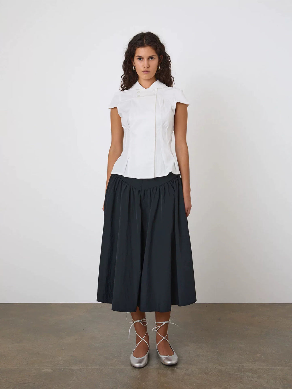 Missy Tailored Cap Sleeve Blouse