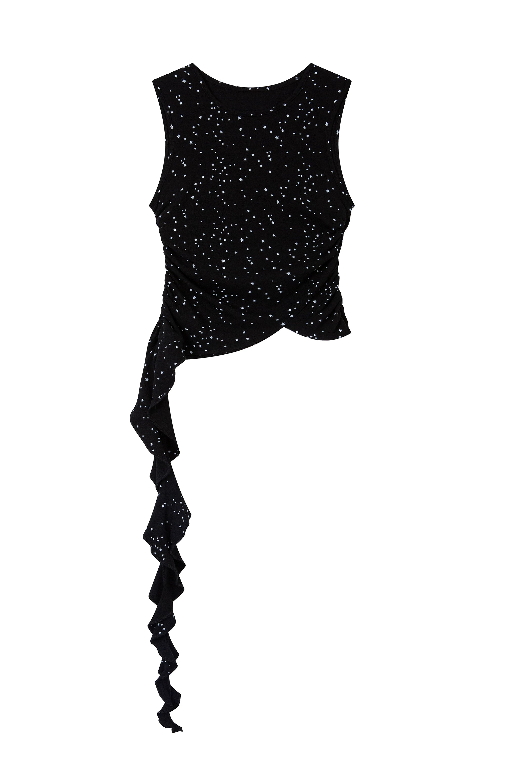 Falling Star Asymmetric Ruffle Top