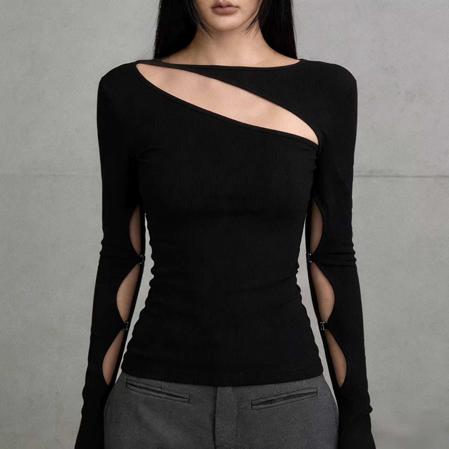 Hollow Cut-out Knit Top