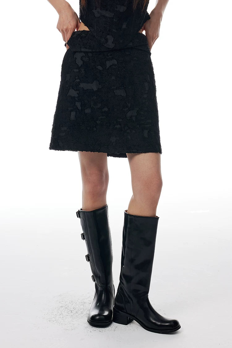 Lace Jacquard Corset & Mini Skirt Set