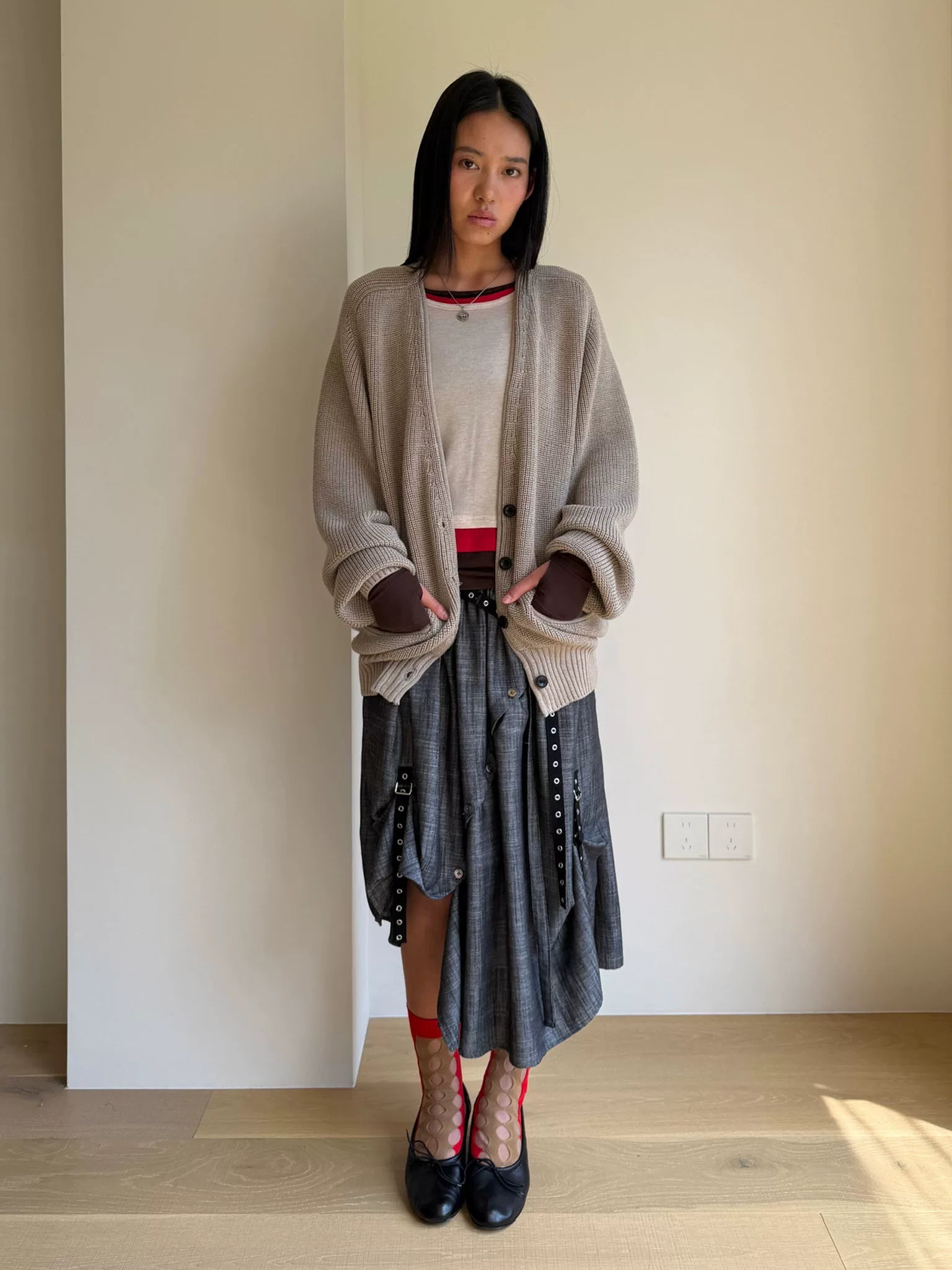 Deconstructed Harness Midi Skirt