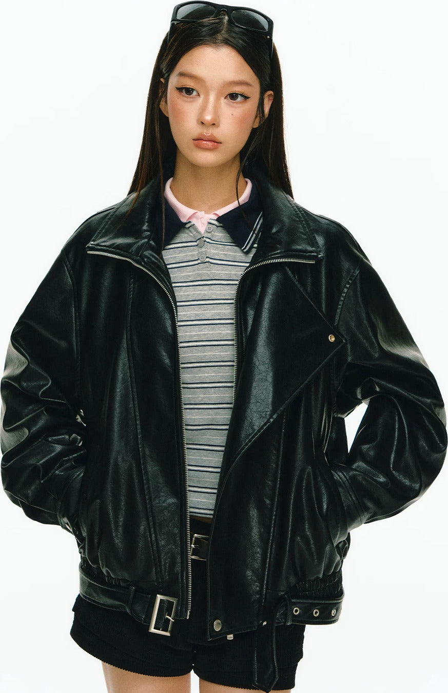 Model Off-Duty Biker Jacket