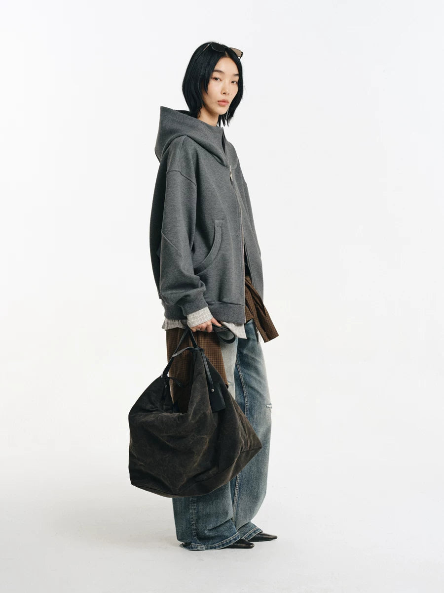 Detachable Plaid Layer Hoodie