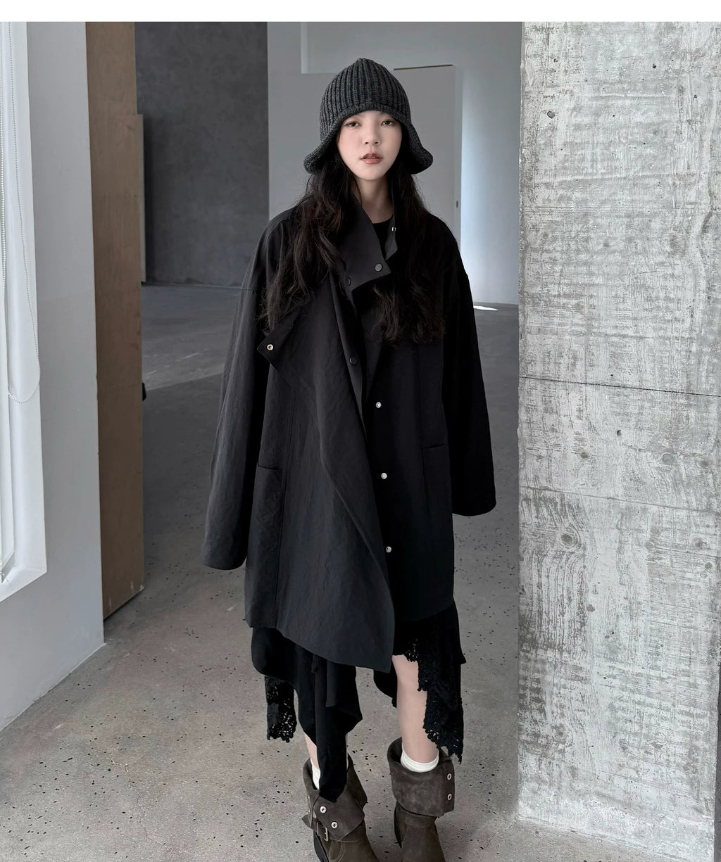 Asymmetric Snap Utility Jacket