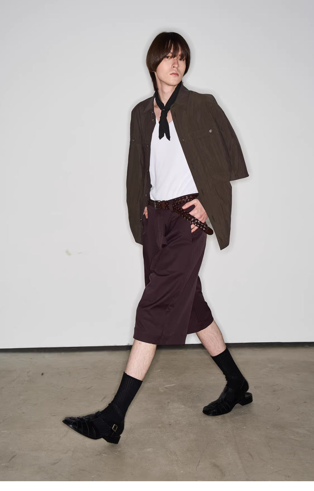 Fluid State Lapel Collar Button-Up Shirt