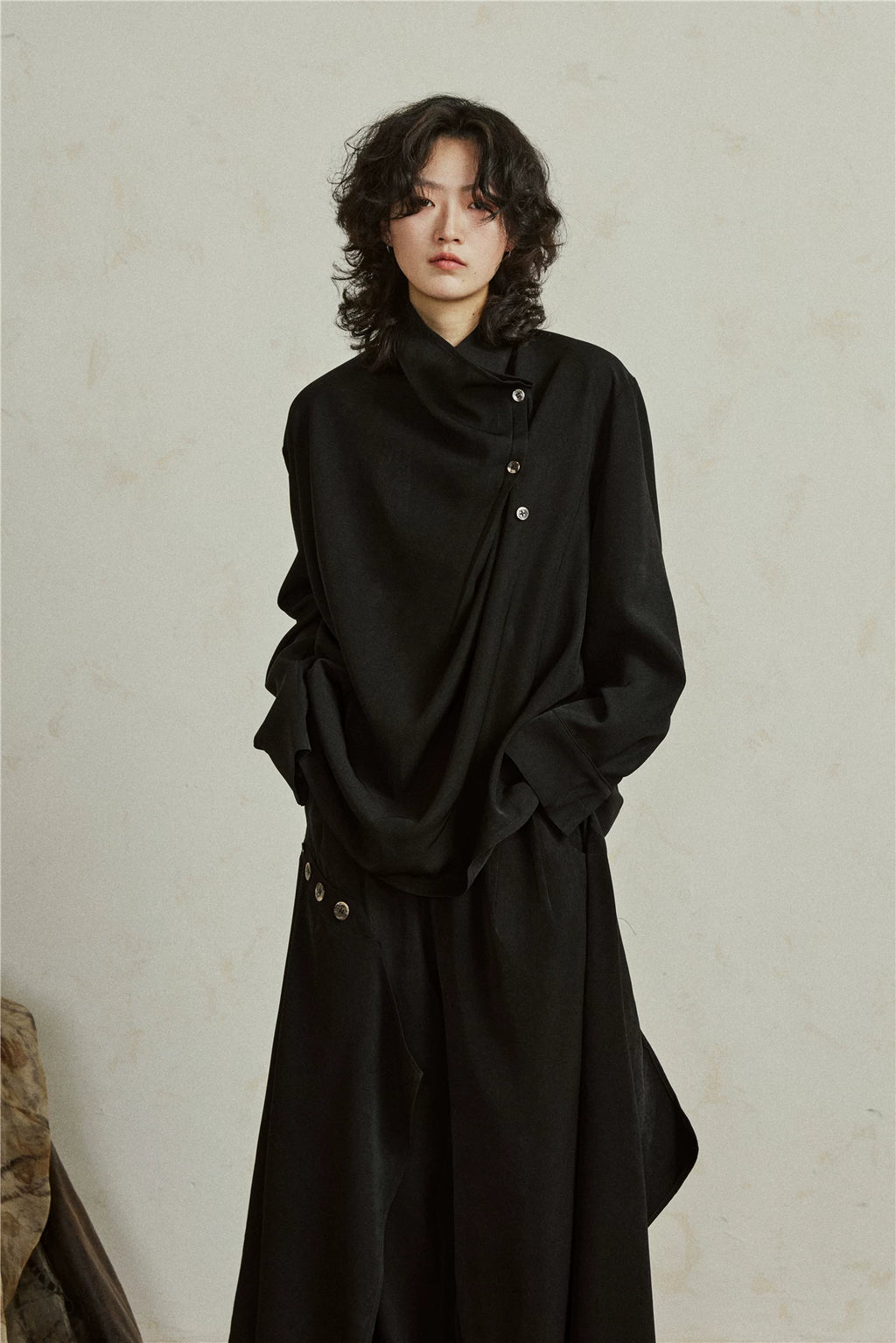 Sculptural Oversized Draped Tunic