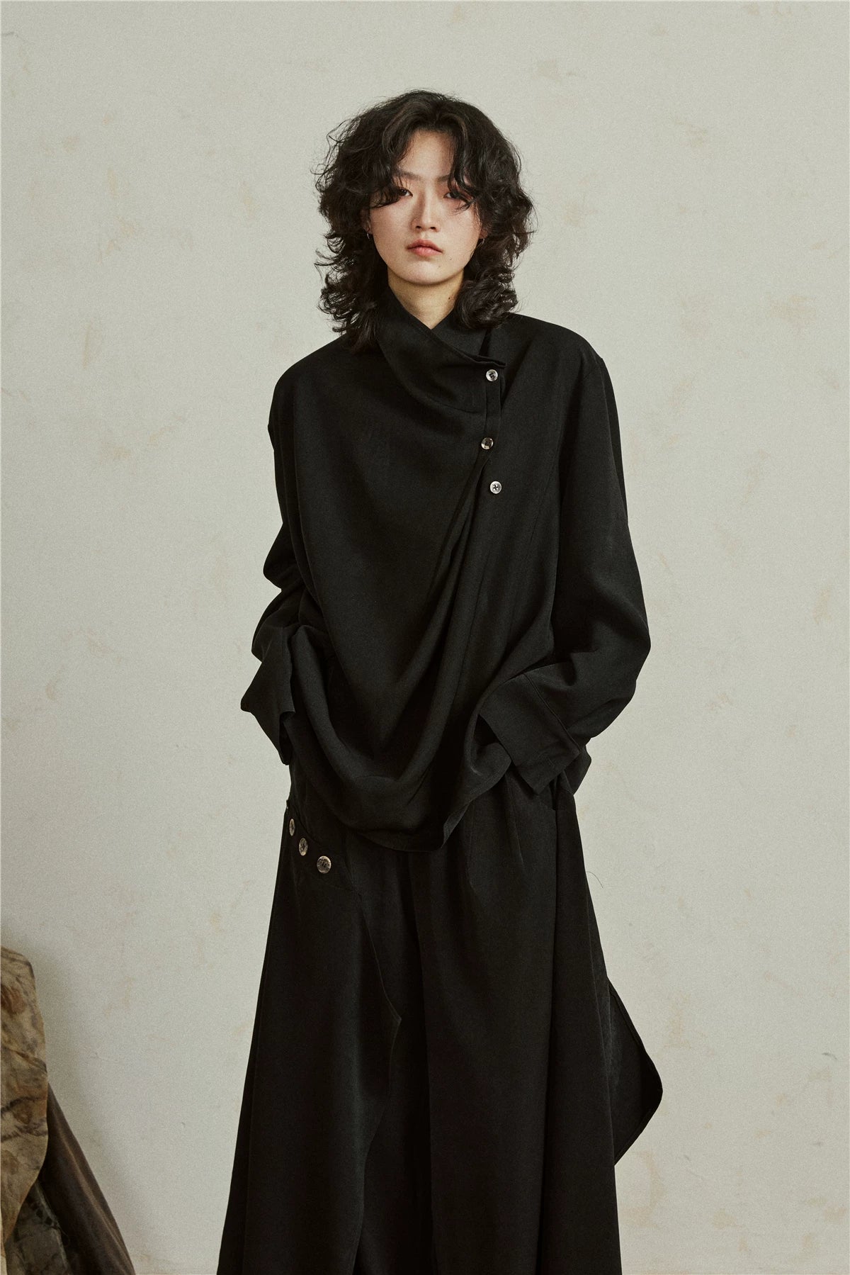 Sculptural Oversized Draped Tunic