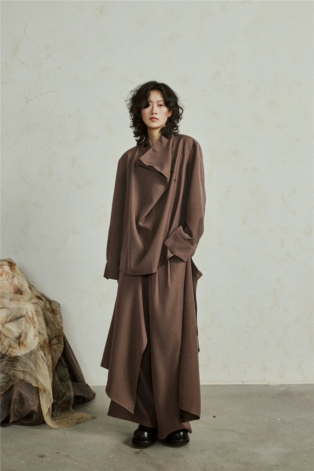 Sculptural Oversized Draped Tunic