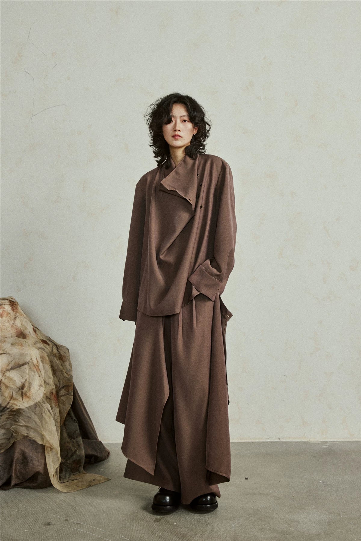 Sculptural Oversized Draped Tunic