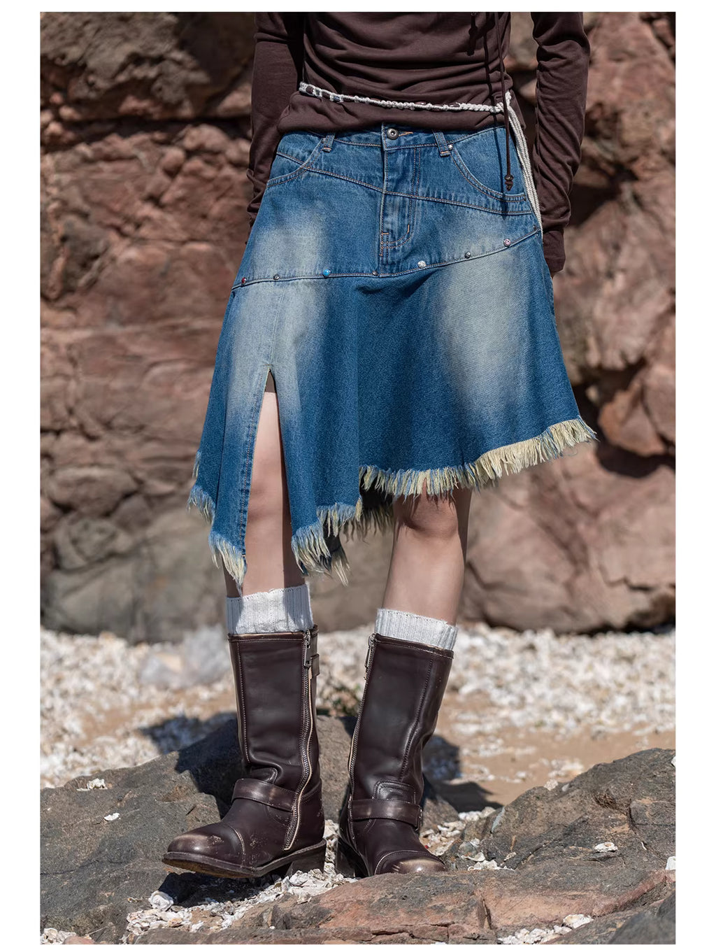 Obsidian Form Midi Skirt