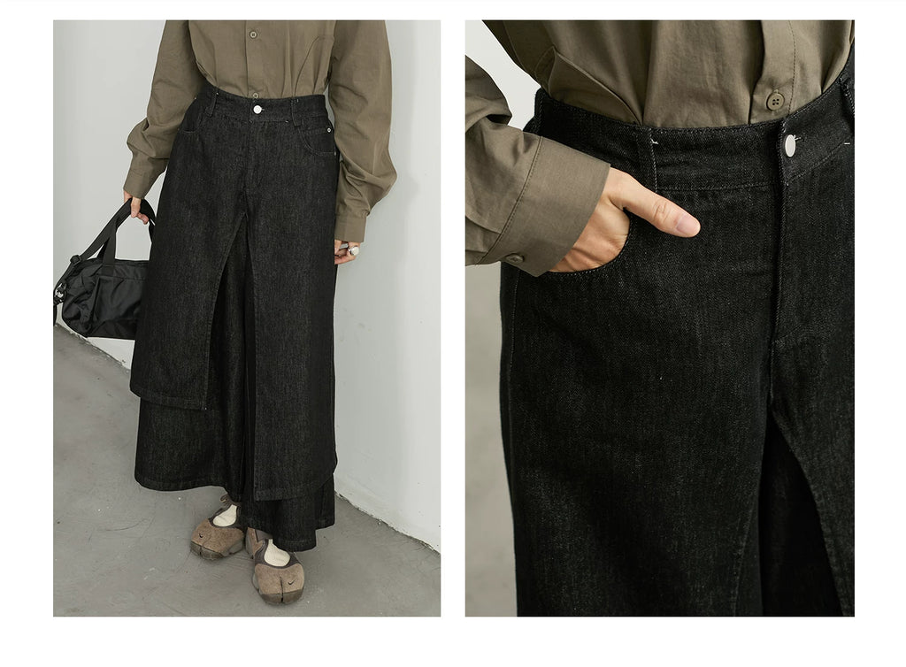 Split-Level Skirt Pants