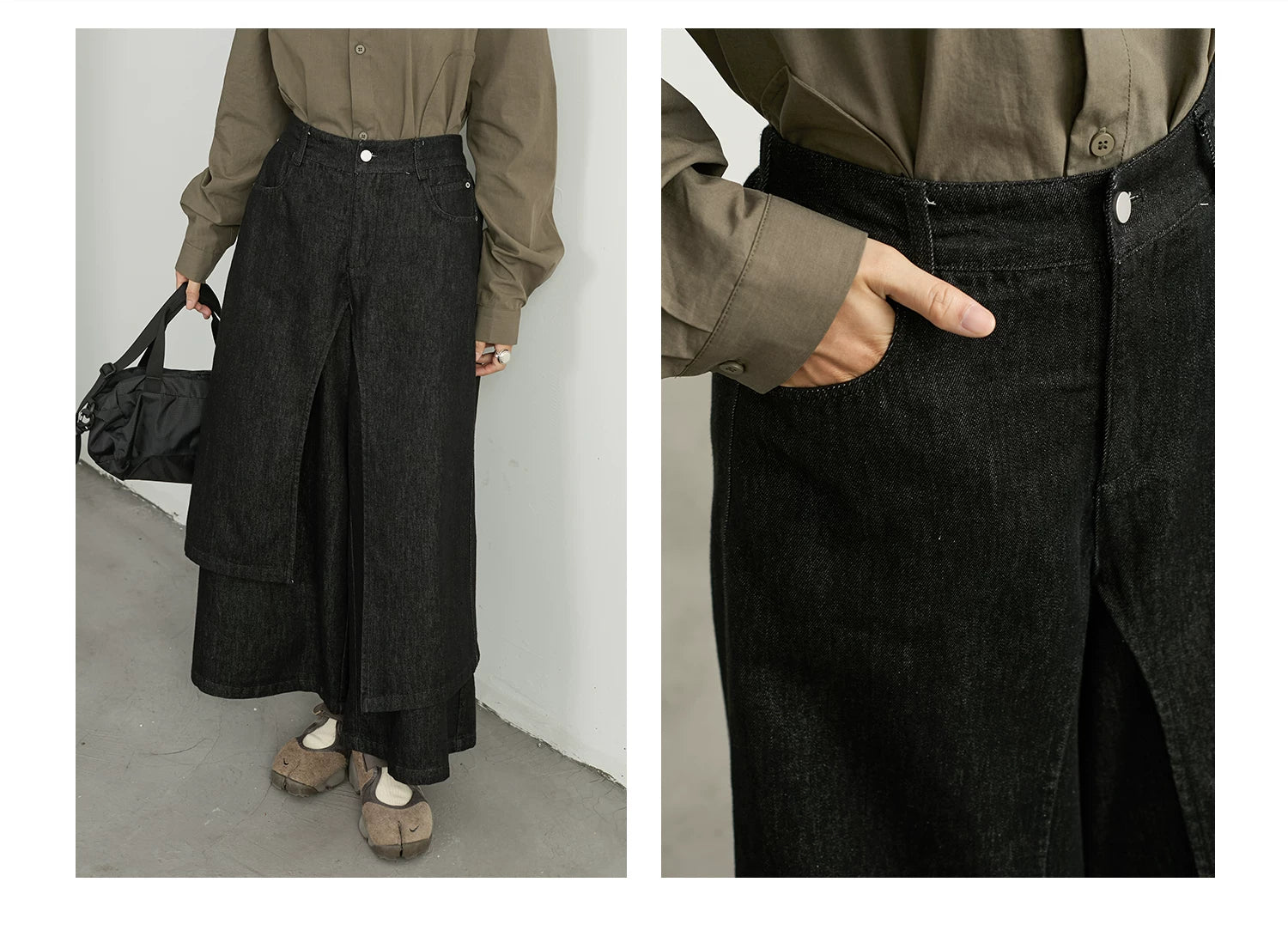 Split-Level Skirt Pants