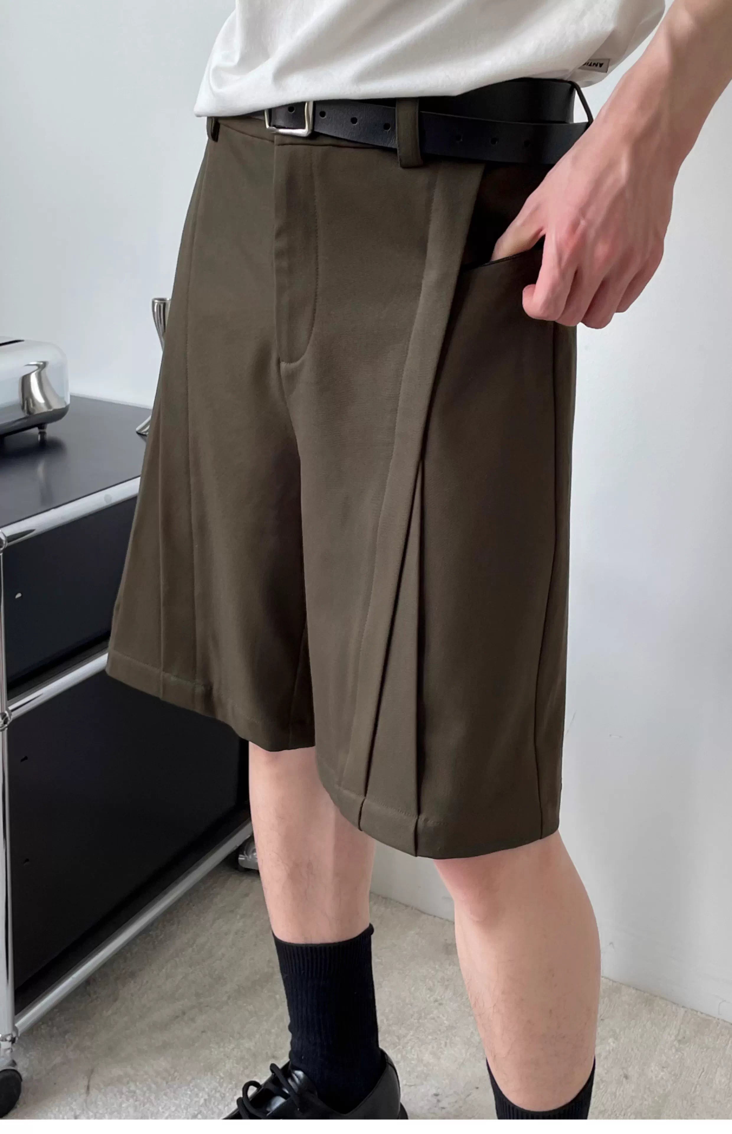 Inverted Box Pleat Shorts