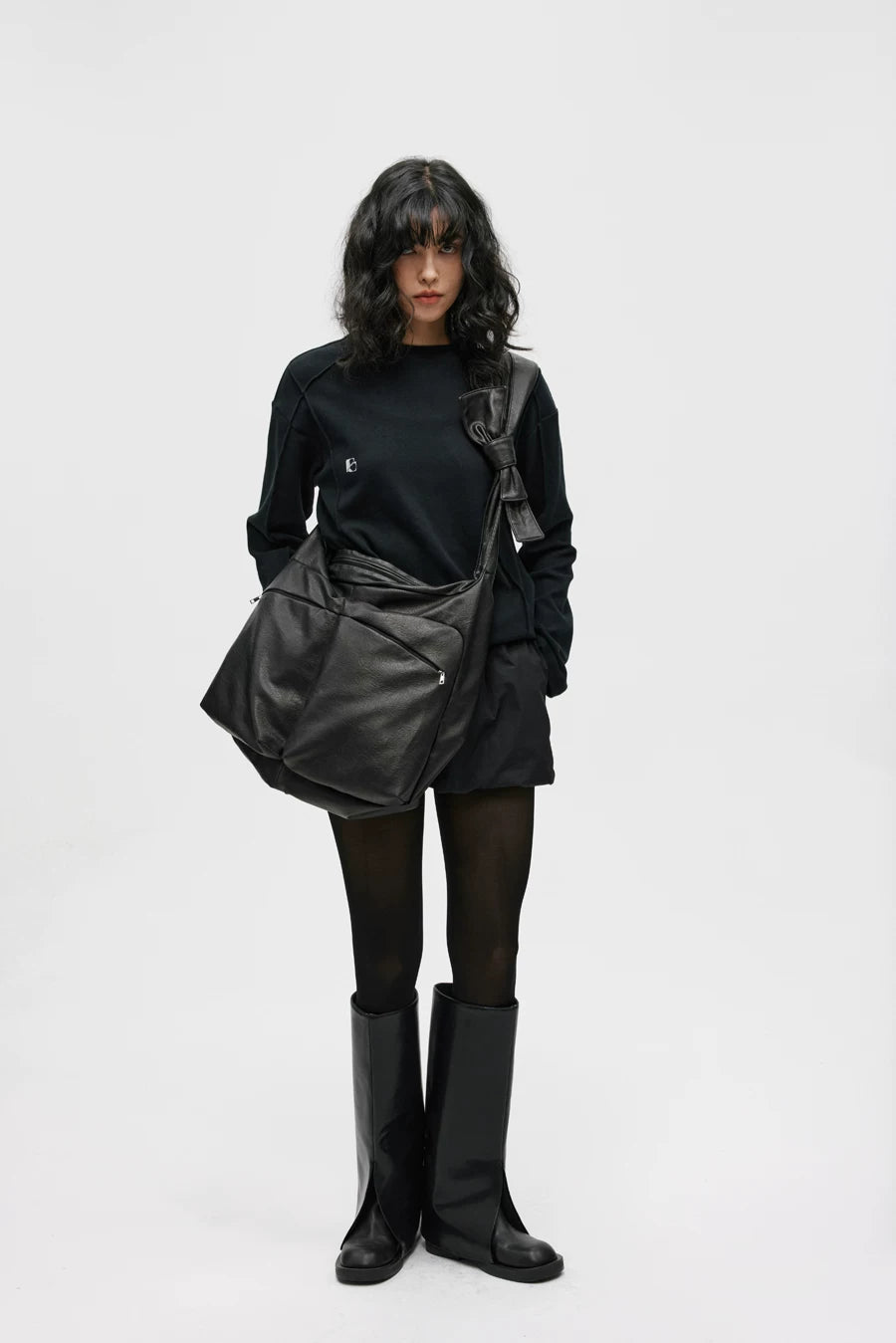 Bow Strap Slouch Messenger Bag