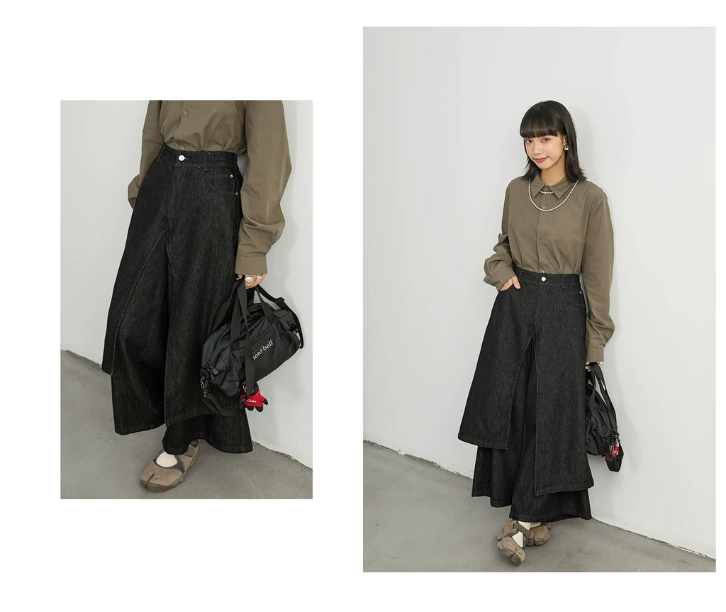 Split-Level Skirt Pants