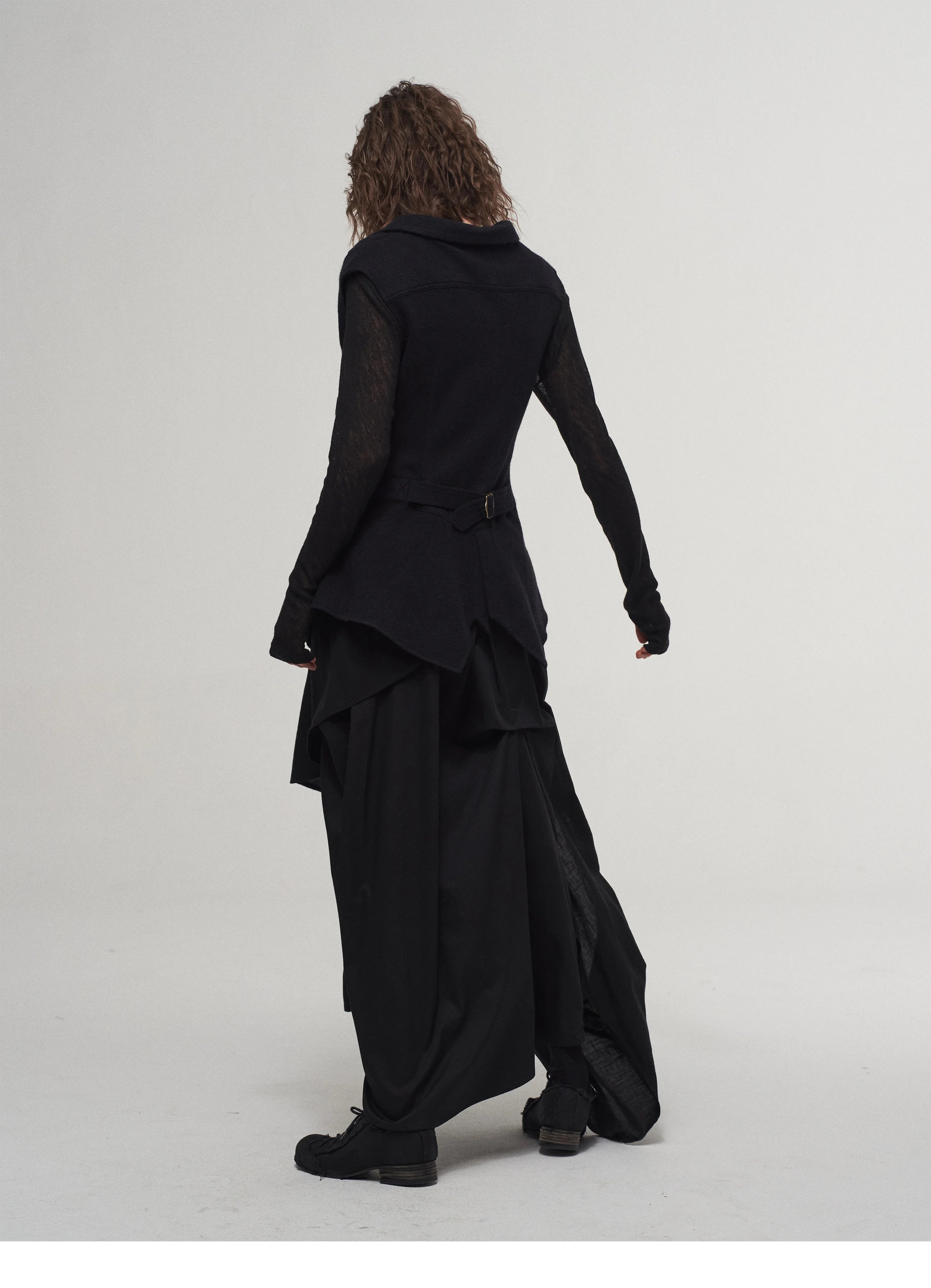 Layered Drape Maxi Skirt