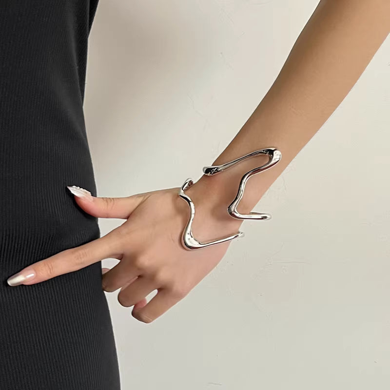 Mercury-Flow Sculptural Cuff