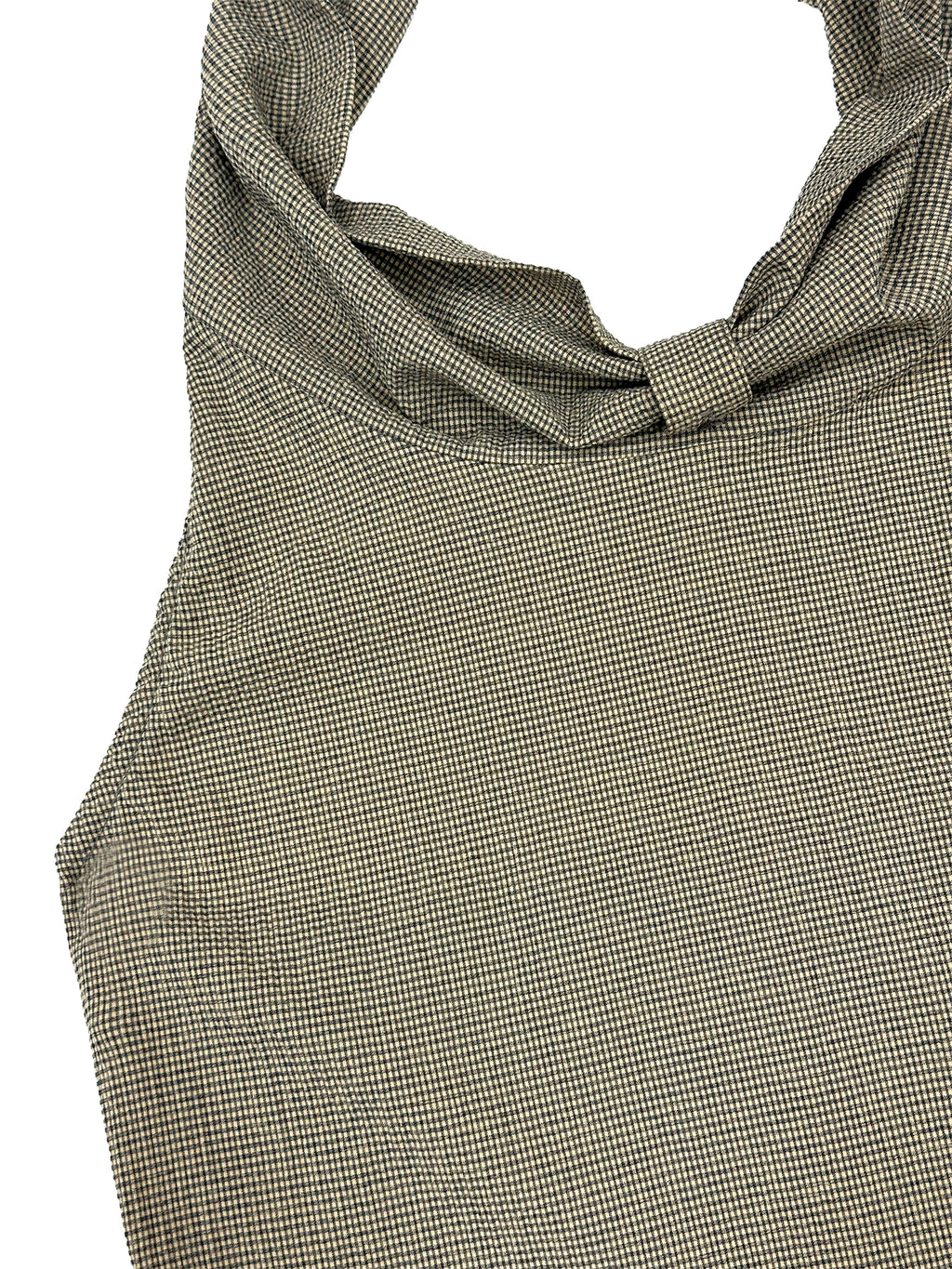 Studded Check Cowl Halter Top