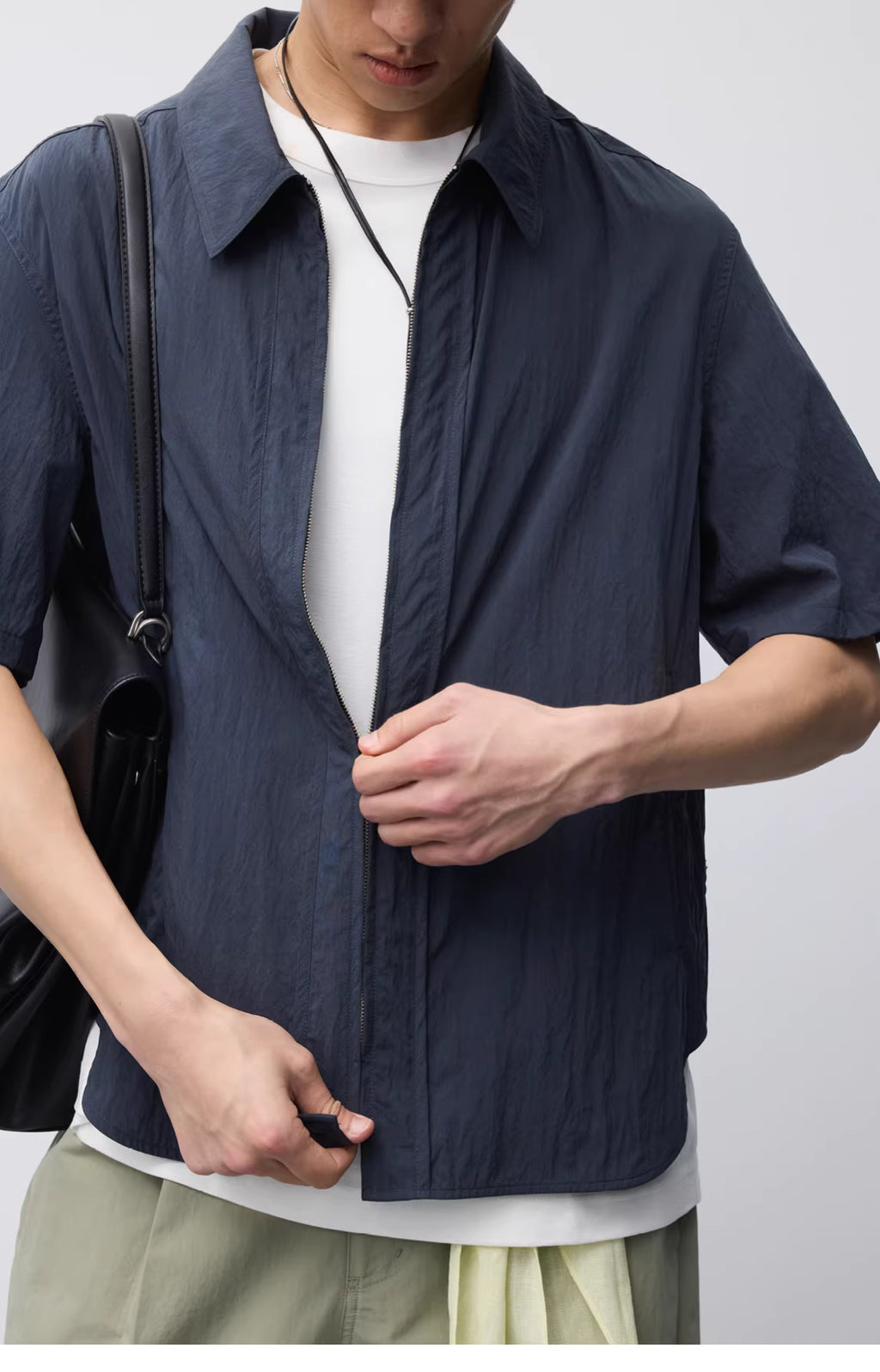 Crinkle Zip Overshirt