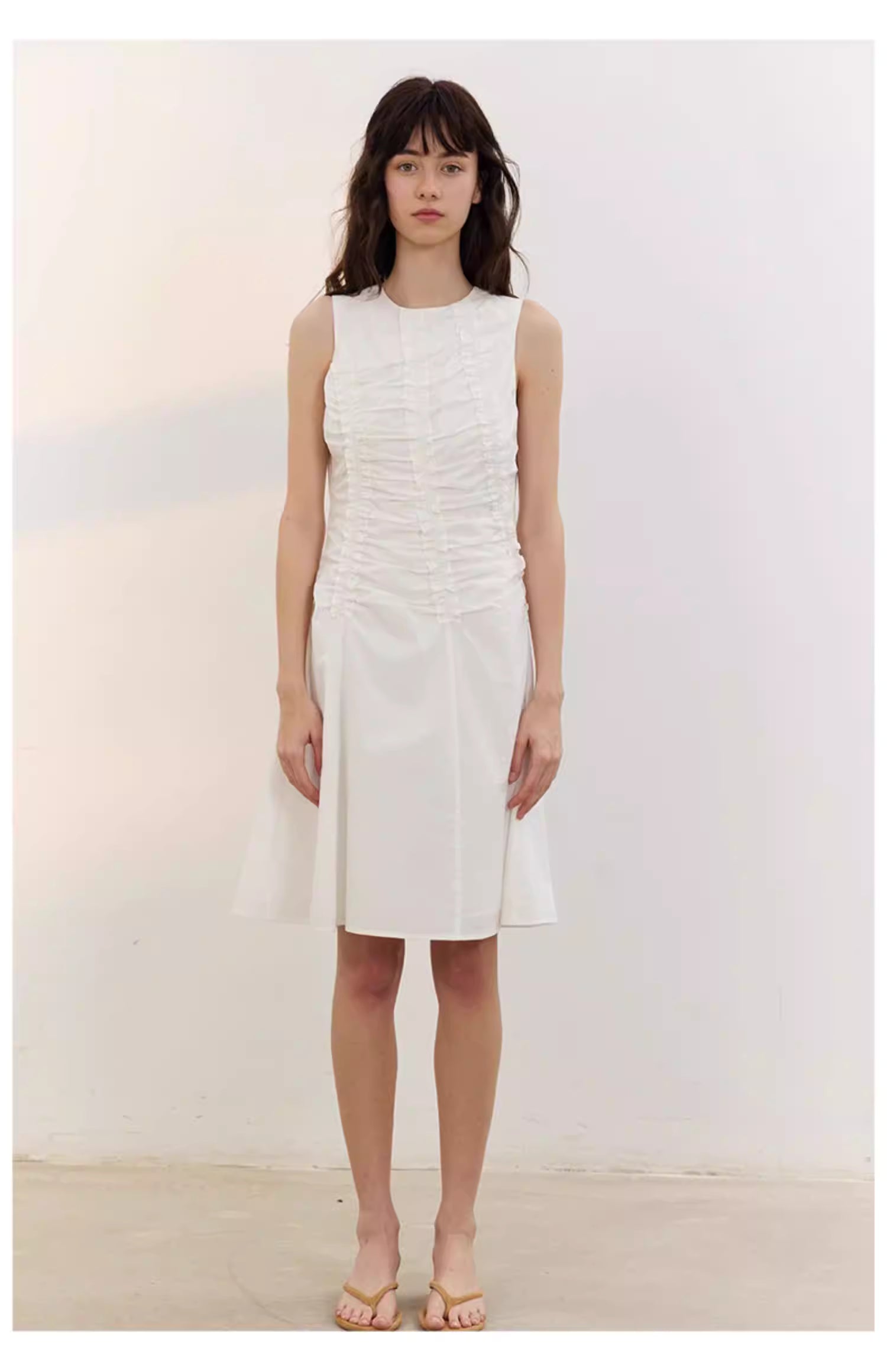 Arbour Ruched Column Dress in White or Black Ink