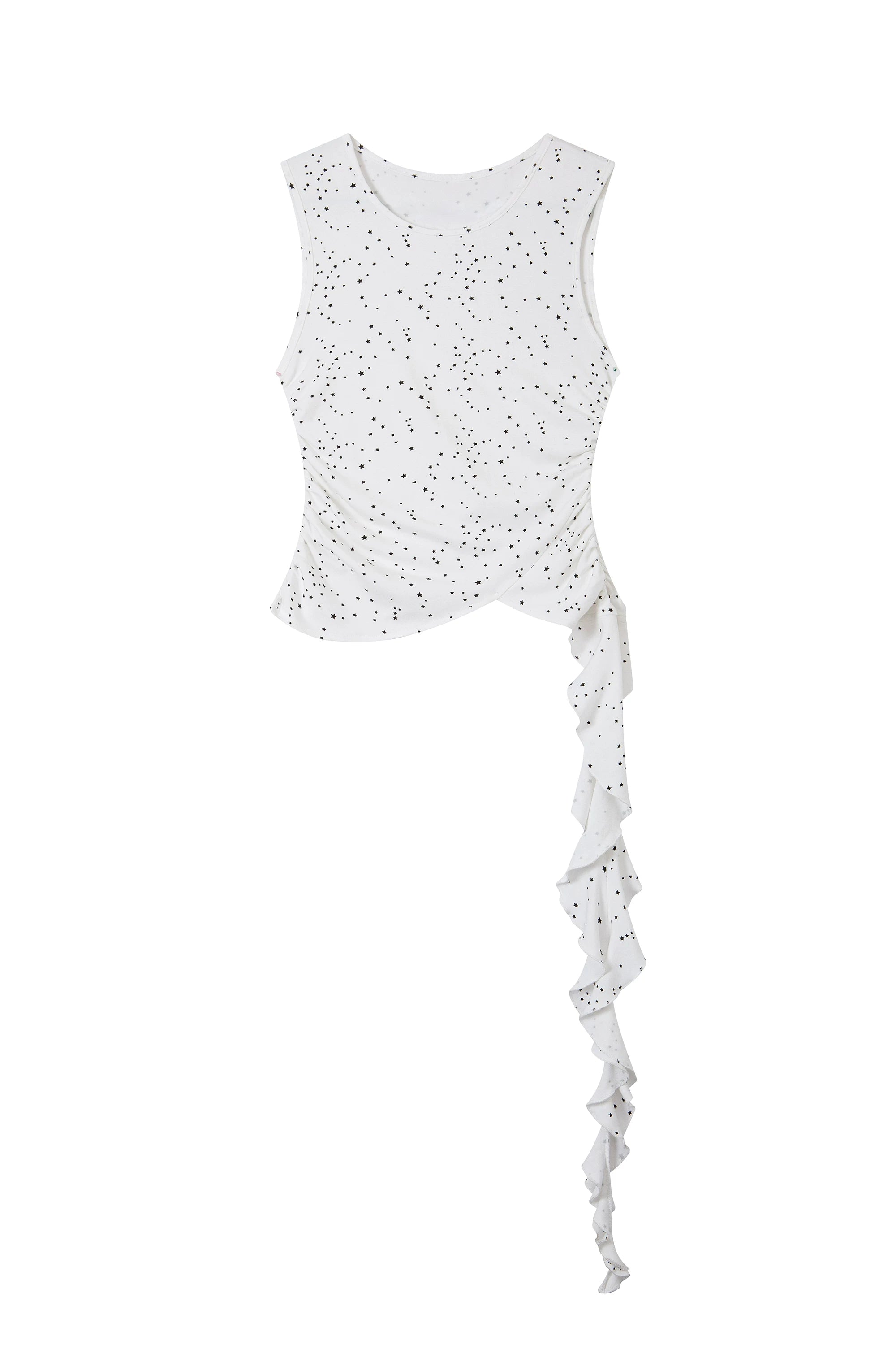 Falling Star Asymmetric Ruffle Top