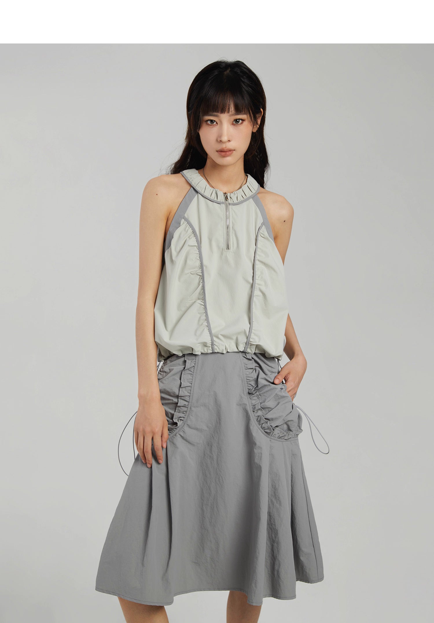 Ruched Pocket Skirt