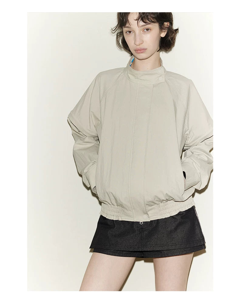 Detachable Sleeve Cropped Jacket