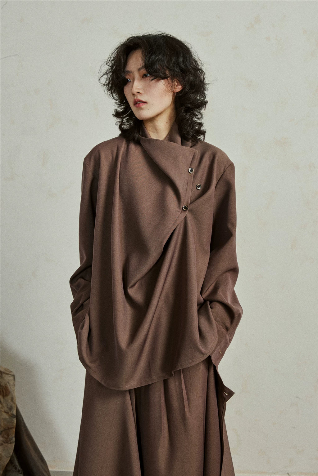 Sculptural Oversized Draped Tunic