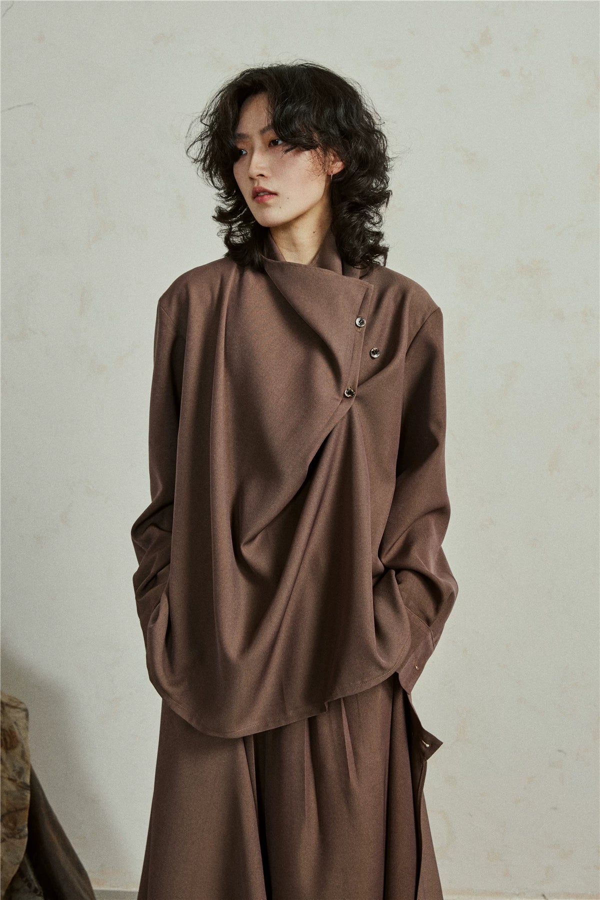 Sculptural Oversized Draped Tunic