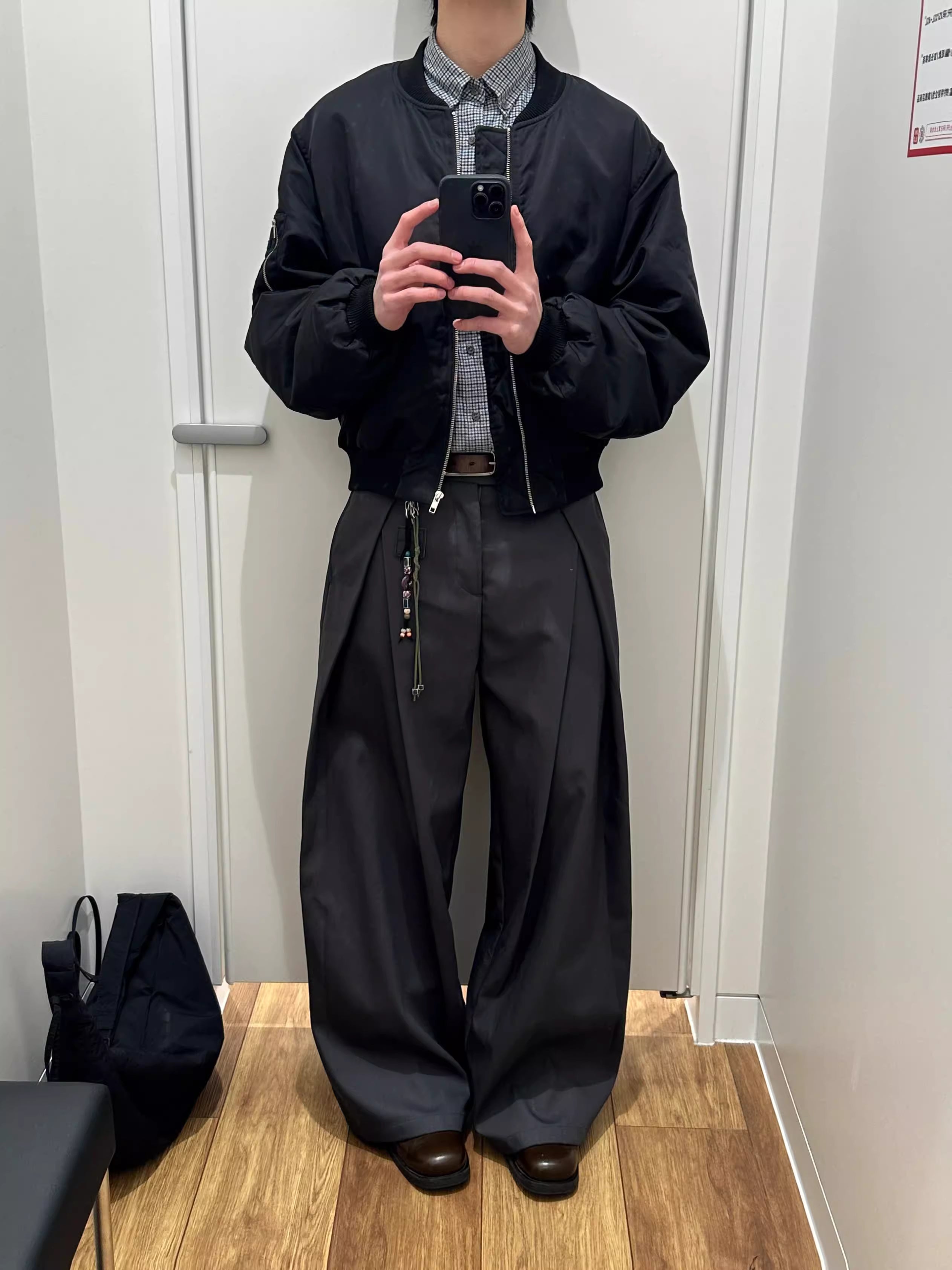 Curved Blade Trousers in Black Ink