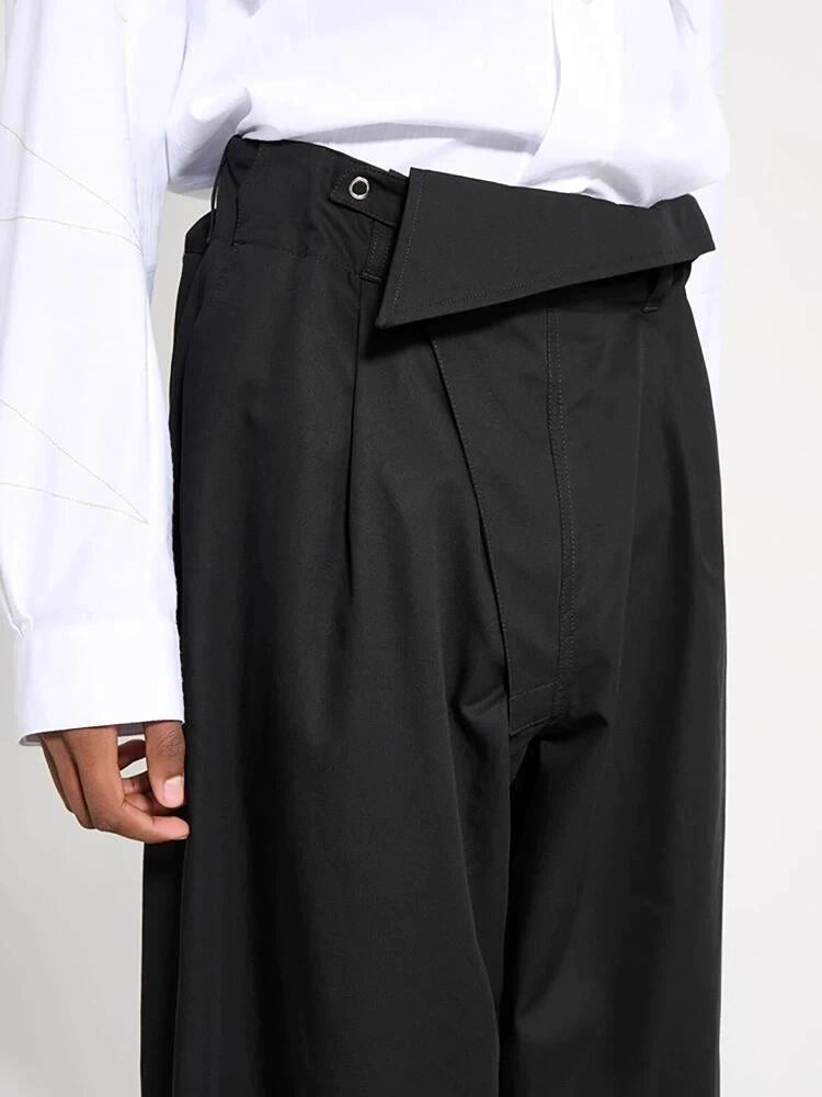 Architectural Drape Pants with Waist Overlap