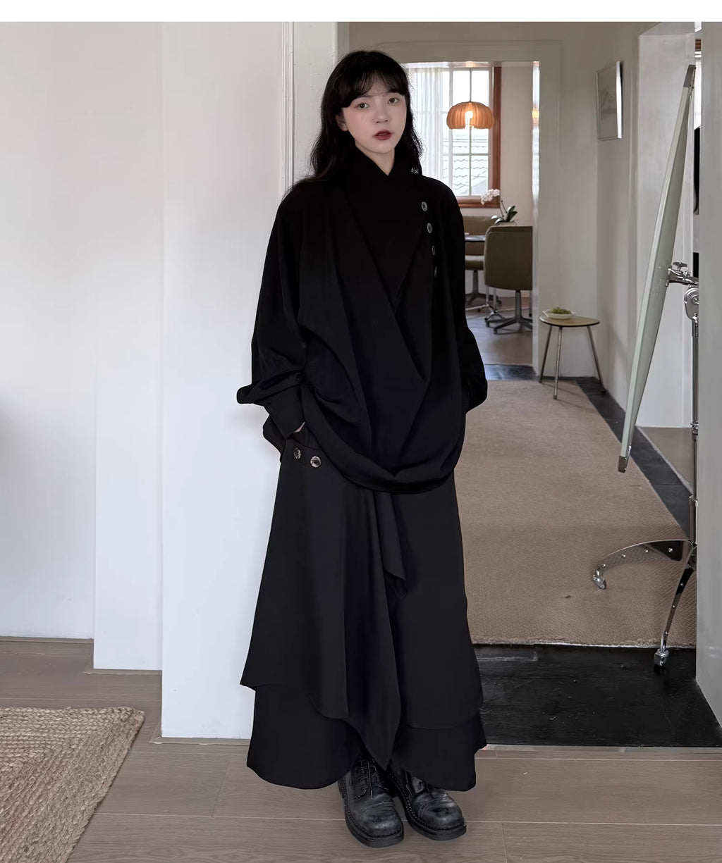 Sculptural Oversized Draped Tunic