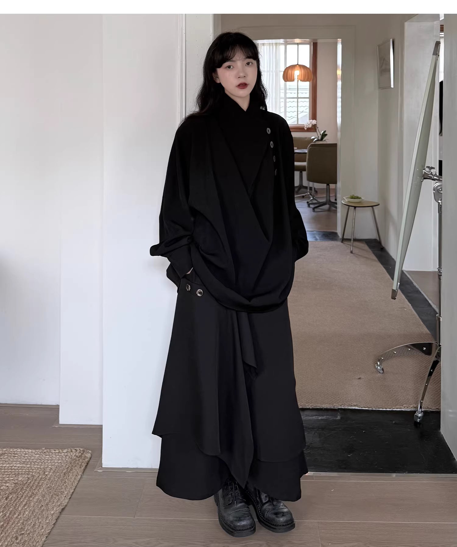 Sculptural Oversized Draped Tunic