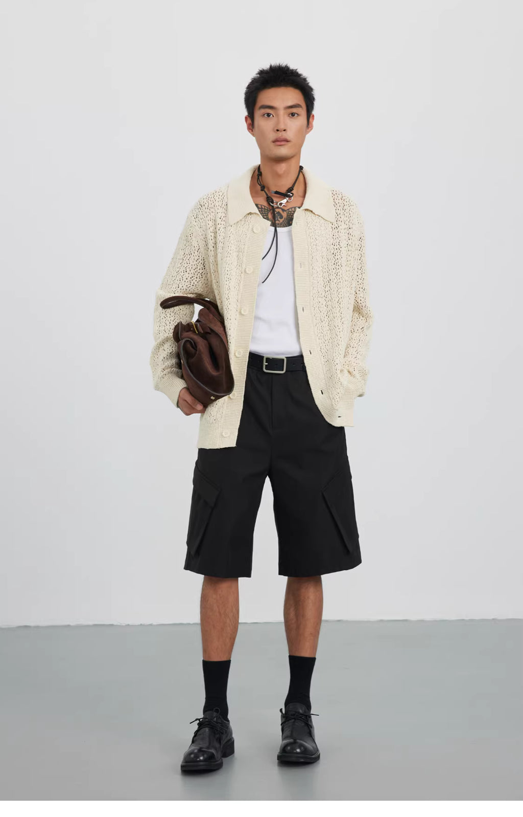 Raschel Matrix Knit Transitional Cardigan
