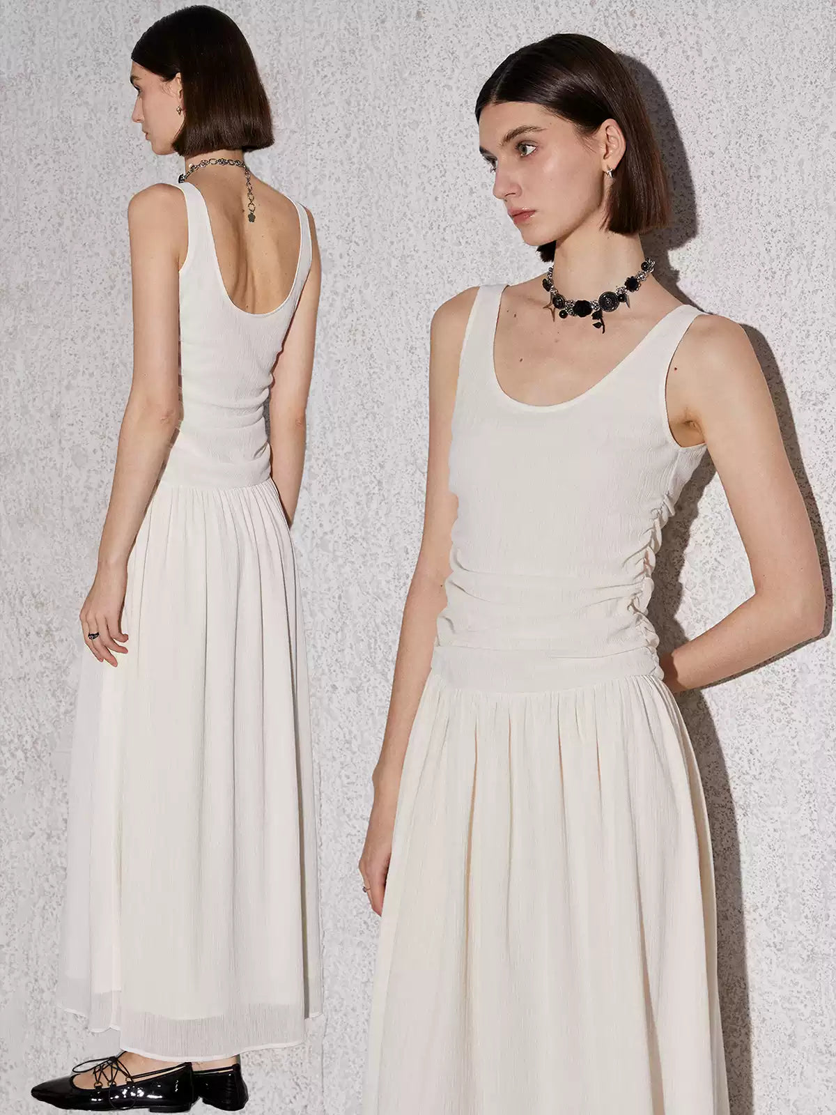 Ruched Bodice Maxi Dress