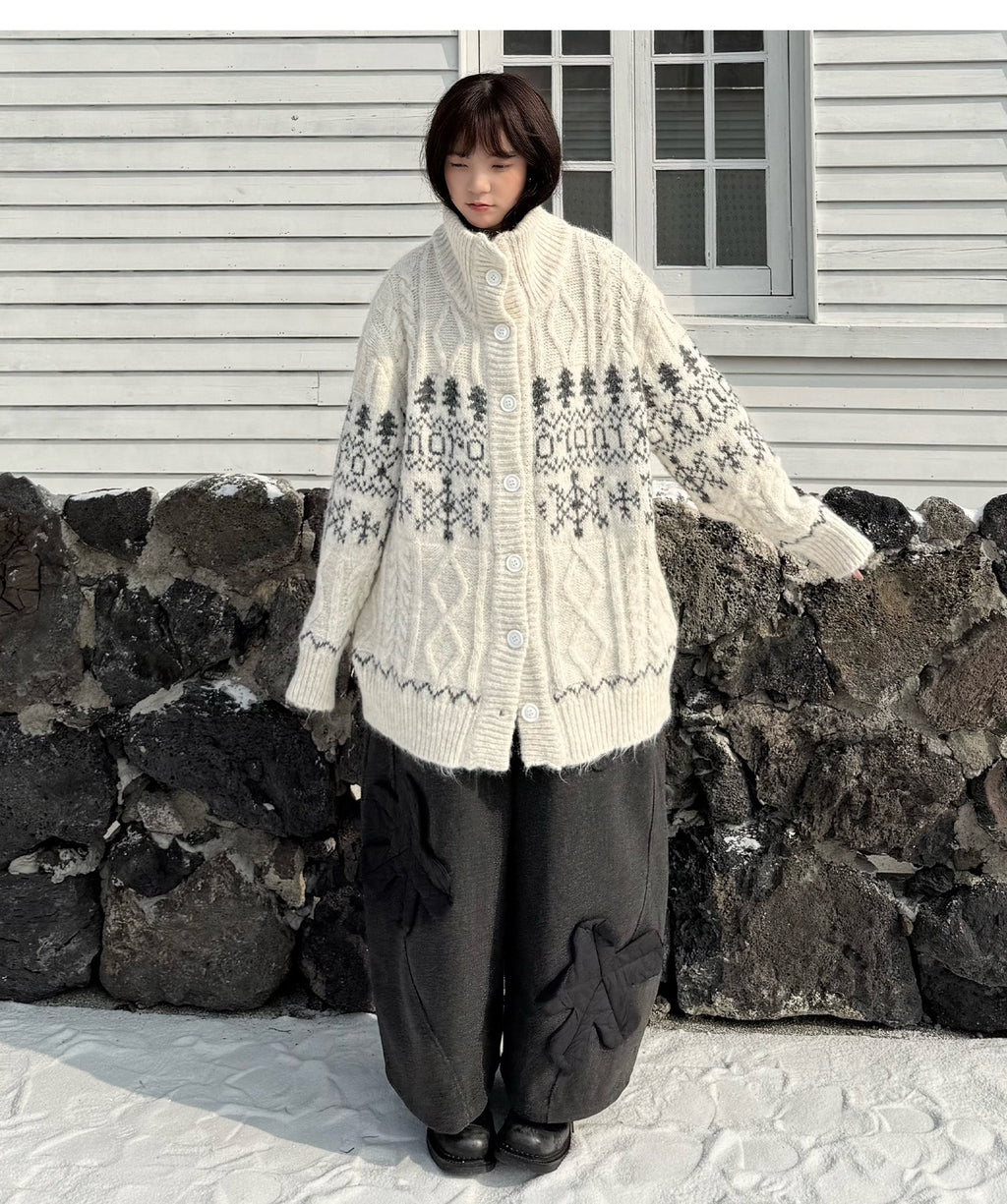 Quilted Flower Patch Balloon Leg Trousers