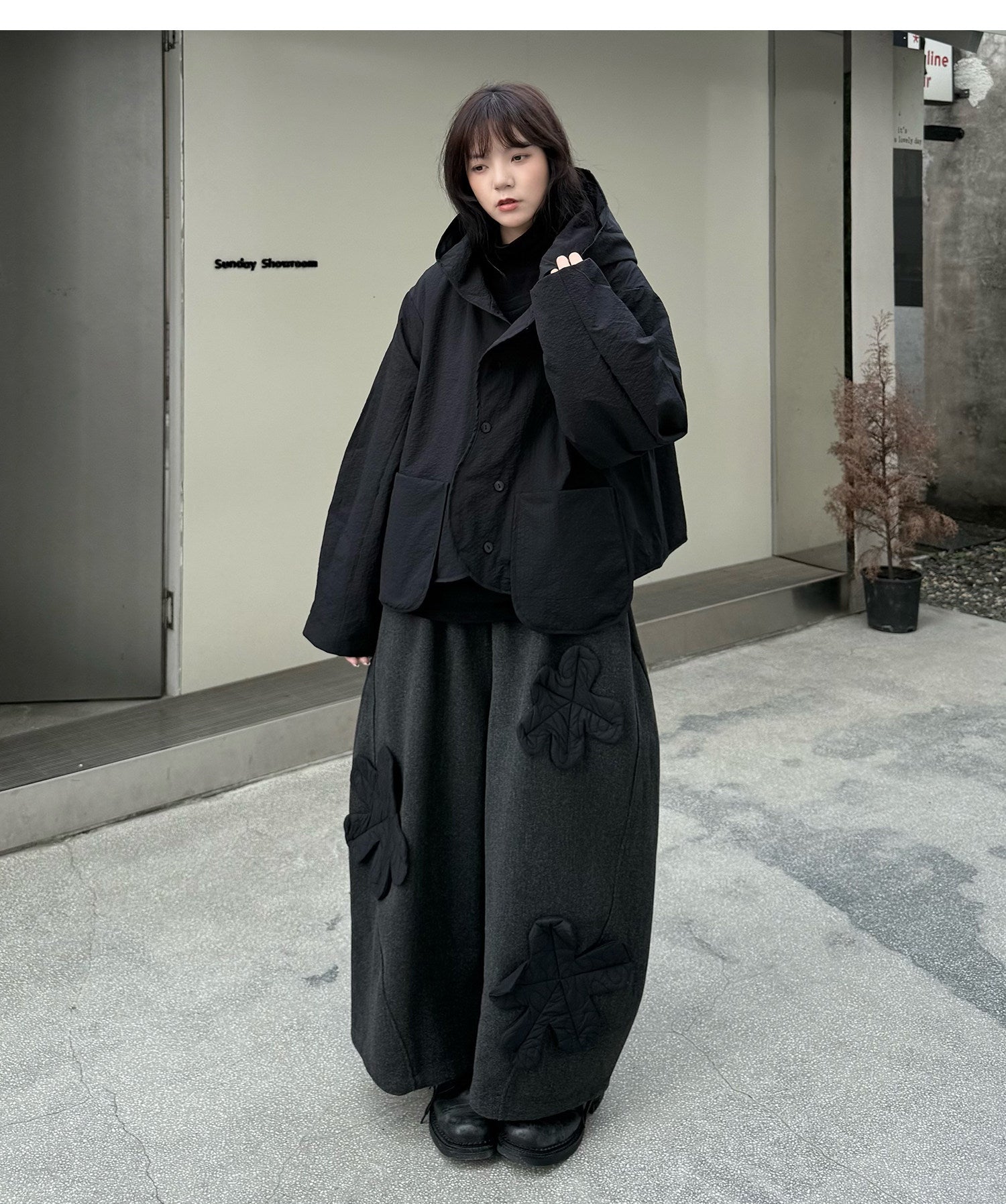 Quilted Flower Patch Balloon Leg Trousers