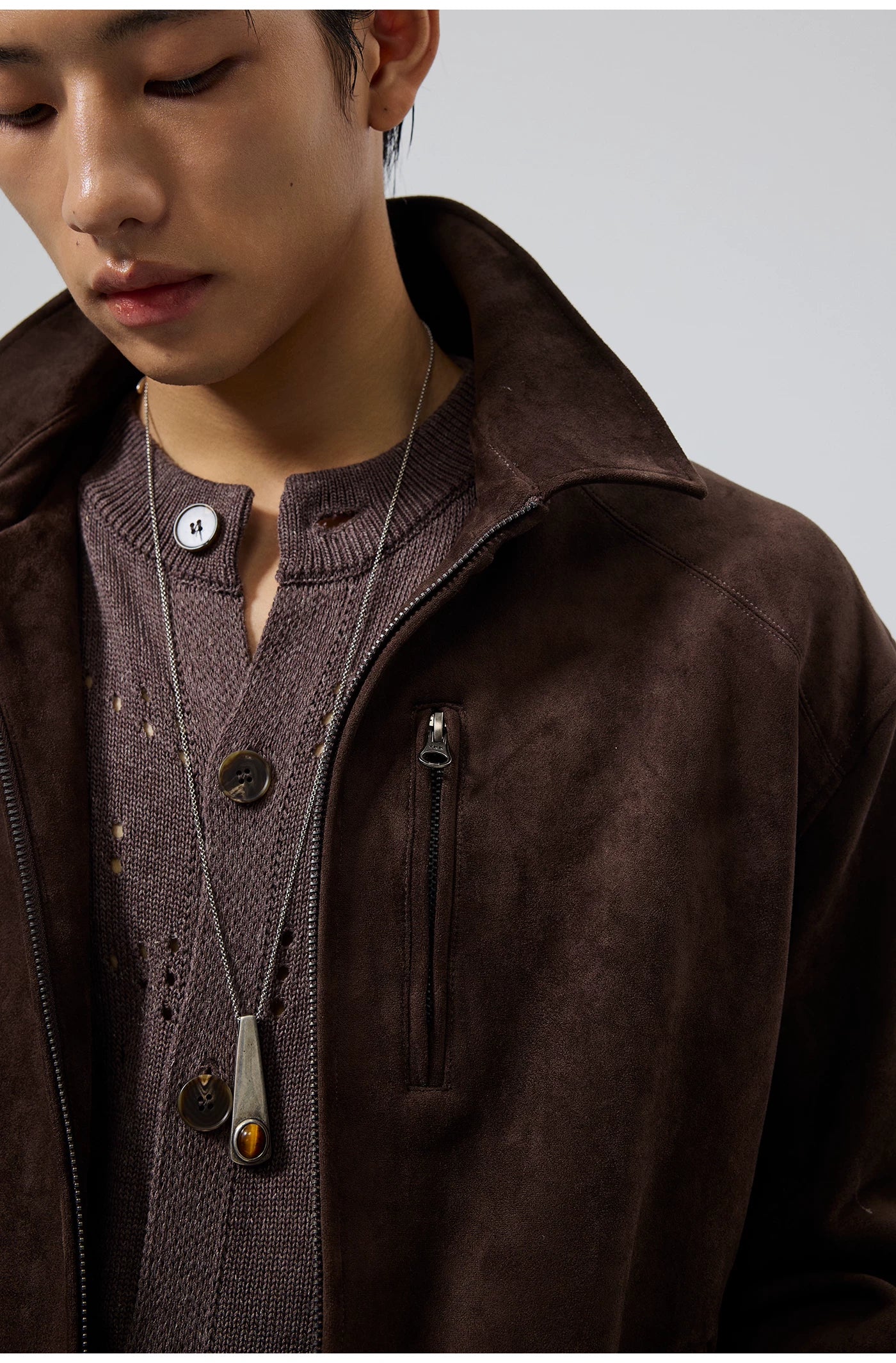 Burnished Point-Collar Jacket