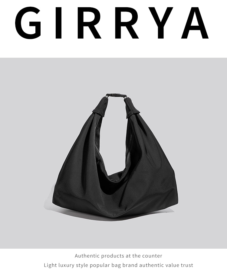 Fabric Shoulder Tote Bag in Black Ink