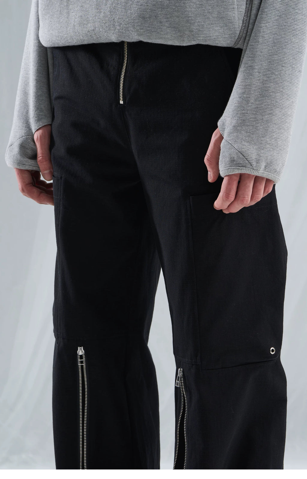 Zip Hem Utility Cargo Trousers