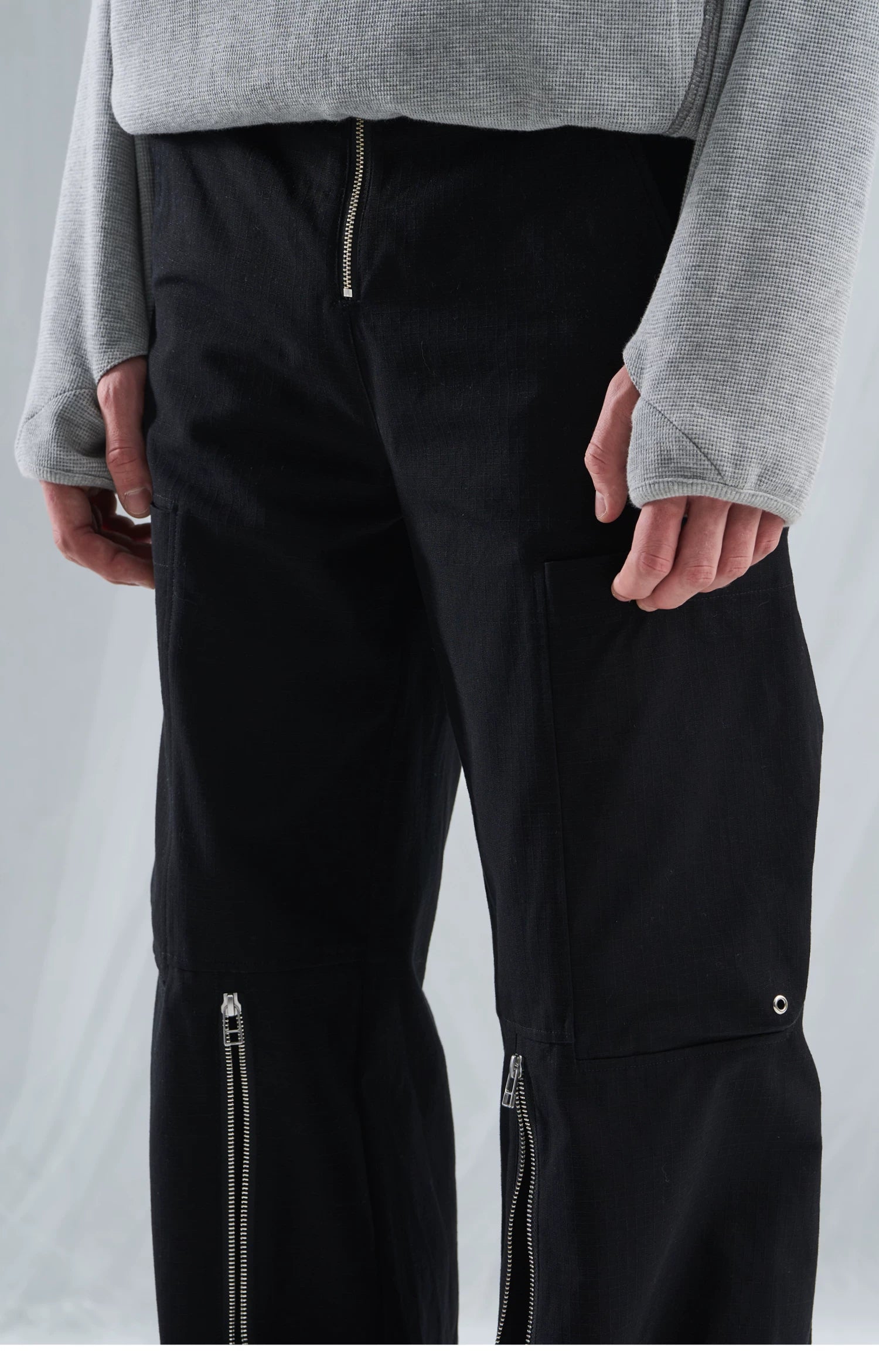 Zip Hem Utility Cargo Trousers