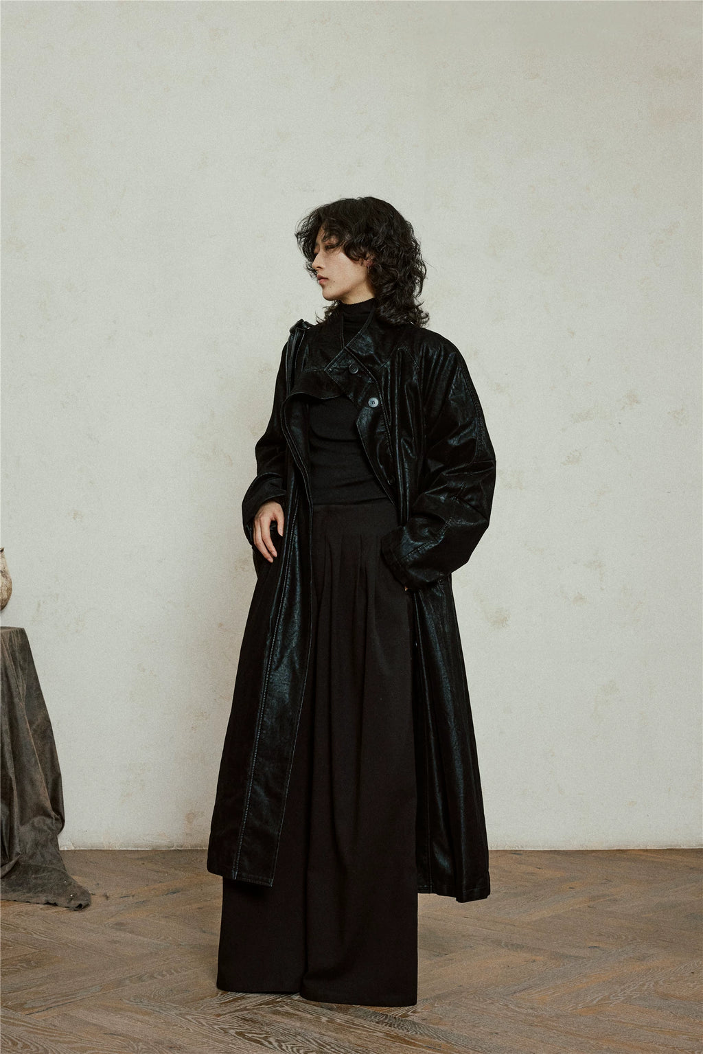 Nomad Matte Leather Trench Coat
