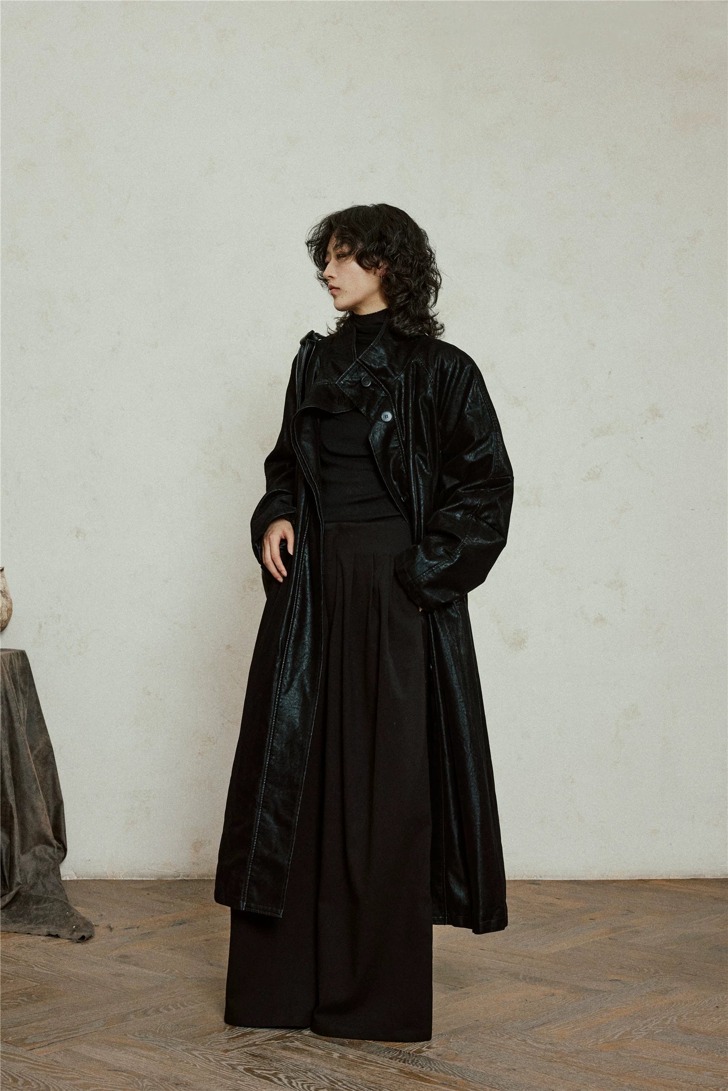 Nomad Matte Leather Trench Coat