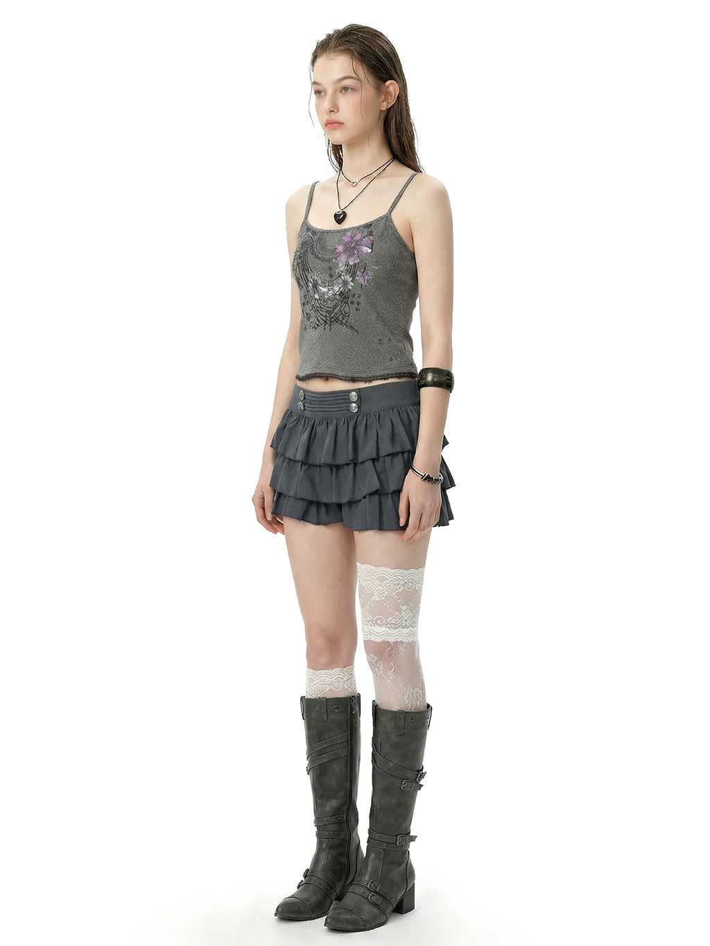 Tiered Ruffle Micro Shorts